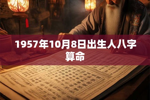 1957年10月8日出生人八字算命 1957年10月8日出生人八字算命