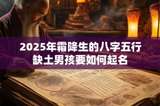 2025年霜降生的八字五行缺土男孩要如何起名 2025年霜降生的八字五行缺土男孩要如何起名