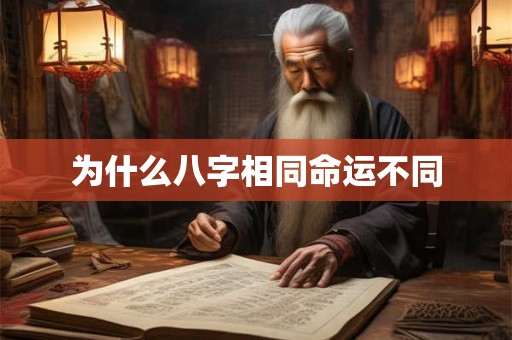 为什么八字相同命运不同 为什么八字相同命运不同