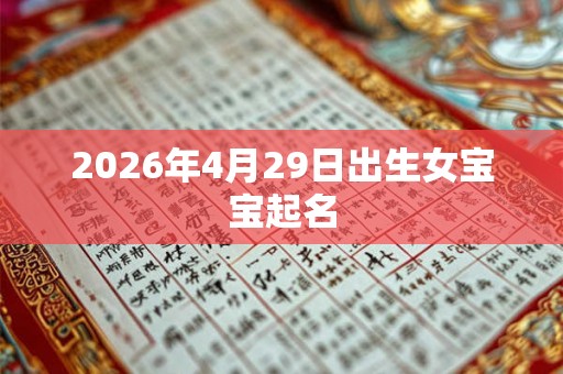 2026年4月29日出生女宝宝起名