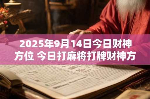 2025年9月14日今日财神方位 今日打麻将打牌财神方位 2025年9月14日今日财神方位 今日打麻将打牌财神方位
