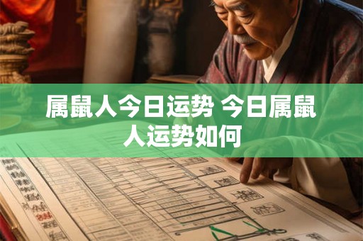 属鼠人今日运势 今日属鼠人运势如何 属鼠人今日运势 今日属鼠人运势如何