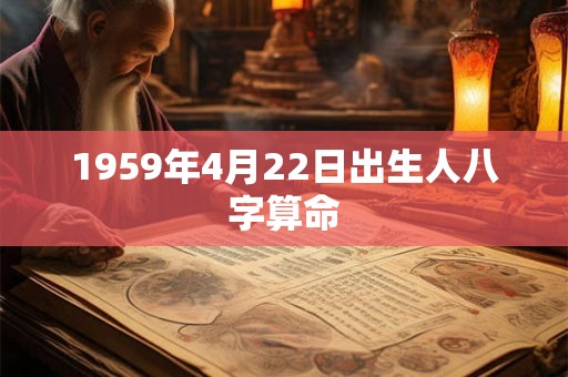 1959年4月22日出生人八字算命
