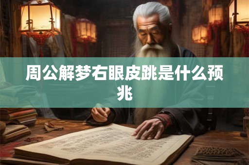 周公解梦右眼皮跳是什么预兆 周公解梦右眼皮跳是什么预兆
