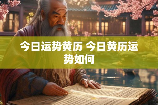 今日运势黄历 今日黄历运势如何 今日运势黄历 今日黄历运势如何