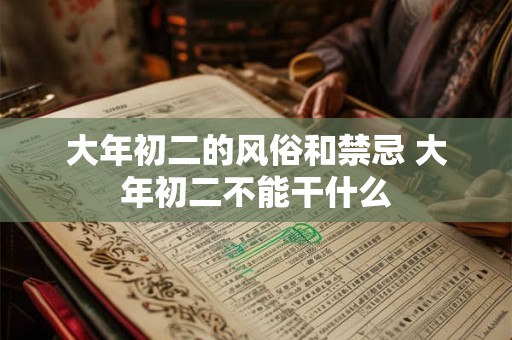 大年初二的风俗和禁忌 大年初二不能干什么