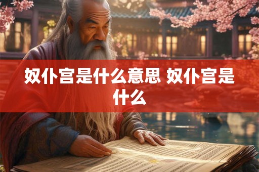 奴仆宫是什么意思 奴仆宫是什么 奴仆宫是什么意思 奴仆宫是什么