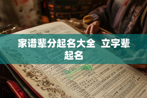家谱辈分起名大全  立字辈起名