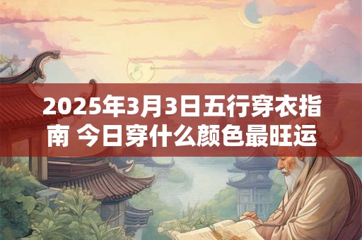 2025年3月3日五行穿衣指南 今日穿什么颜色最旺运 2025年3月3日五行穿衣指南 今日穿什么颜色最旺运