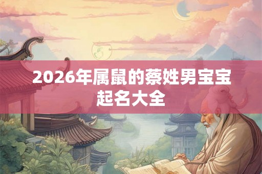 2026年属鼠的蔡姓男宝宝起名大全