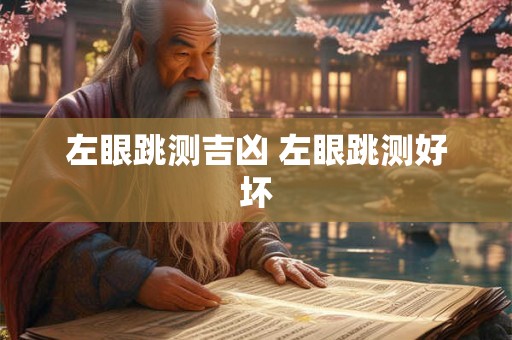 左眼跳测吉凶 左眼跳测好坏 左眼跳测吉凶 左眼跳测好坏