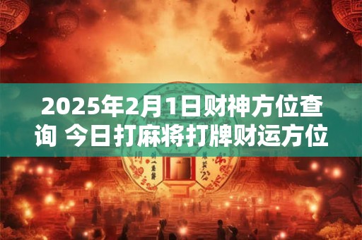 2025年2月1日财神方位查询 今日打麻将打牌财运方位