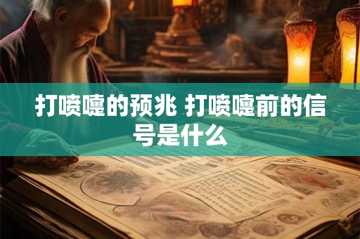 打喷嚏的预兆 打喷嚏前的信号是什么 打喷嚏的预兆 打喷嚏前的信号是什么