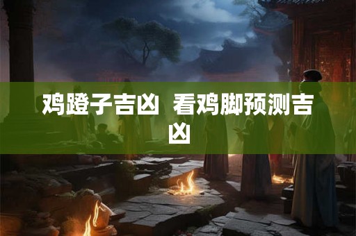 鸡蹬子吉凶  看鸡脚预测吉凶