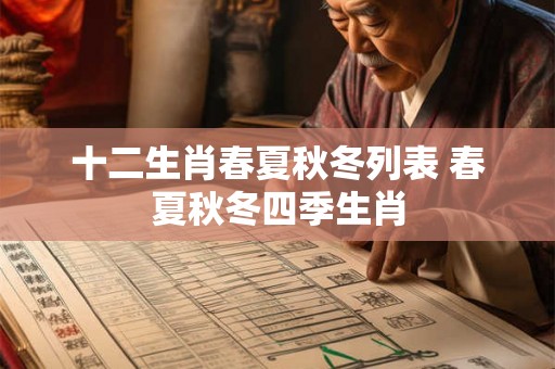 十二生肖春夏秋冬列表 春夏秋冬四季生肖 十二生肖春夏秋冬列表 春夏秋冬四季生肖