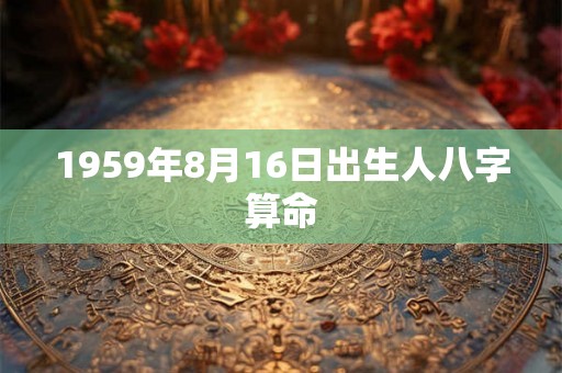 1959年8月16日出生人八字算命 1959年8月16日出生人八字算命