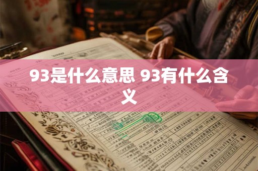 93是什么意思 93有什么含义