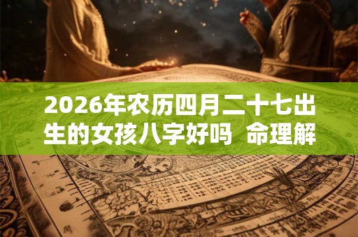 2026年农历四月二十七出生的女孩八字好吗 命理解析 2026年农历四月二十七出生的女孩八字好吗 命理解析