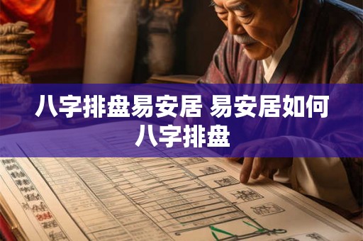 八字排盘易安居 易安居如何八字排盘