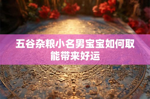 五谷杂粮小名男宝宝如何取能带来好运 五谷杂粮小名男宝宝如何取能带来好运