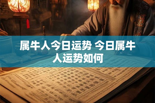 属牛人今日运势 今日属牛人运势如何 属牛人今日运势 今日属牛人运势如何