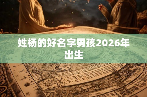姓杨的好名字男孩2026年出生 姓杨的好名字男孩2026年出生