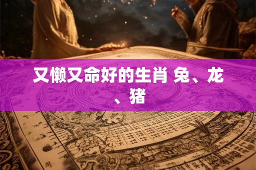 又懒又命好的生肖 兔、龙、猪