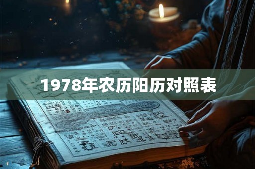 1978年农历阳历对照表 1978年农历阳历对照表