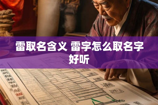 雷取名含义 雷字怎么取名字好听