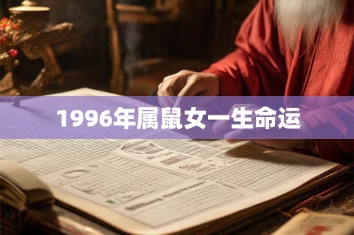 1996年属鼠女一生命运 1996年属鼠女一生命运