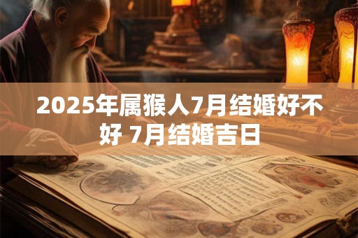 2025年属猴人7月结婚好不好 7月结婚吉日