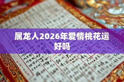属龙人2026年爱情桃花运好吗