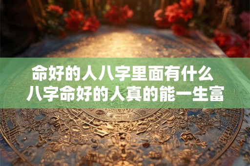 命好的人八字里面有什么 八字命好的人真的能一生富贵吗 命好的人八字里面有什么 八字命好的人真的能一生富贵吗