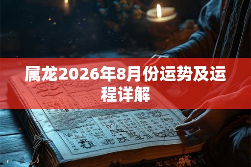 属龙2026年8月份运势及运程详解 属龙2026年8月份运势及运程详解