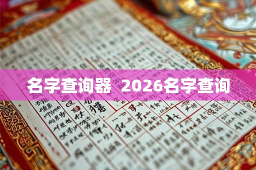 名字查询器 2026名字查询 名字查询器 2026名字查询