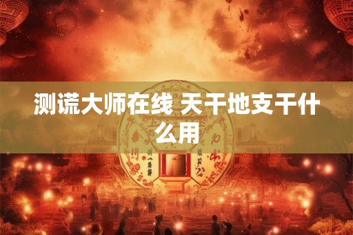 测谎大师在线 天干地支干什么用 测谎大师在线 天干地支干什么用