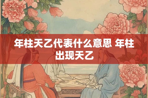 年柱天乙代表什么意思 年柱出现天乙
