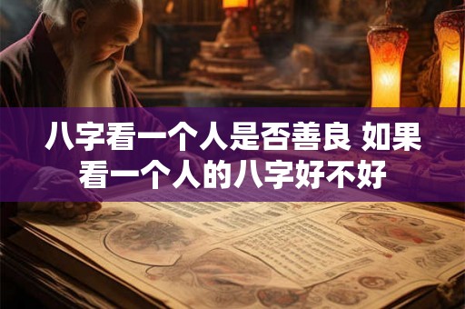 八字看一个人是否善良 如果看一个人的八字好不好