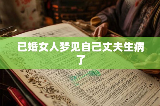 已婚女人梦见自己丈夫生病了 已婚女人梦见自己丈夫生病了