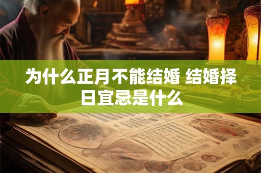 为什么正月不能结婚 结婚择日宜忌是什么 为什么正月不能结婚 结婚择日宜忌是什么