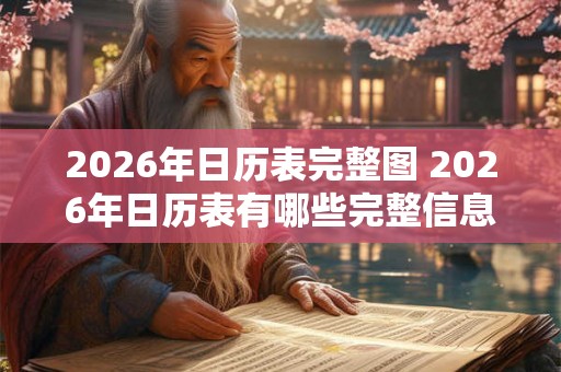 2026年日历表完整图 2026年日历表有哪些完整信息