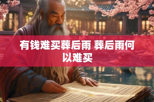 有钱难买葬后雨 葬后雨何以难买 有钱难买葬后雨 葬后雨何以难买