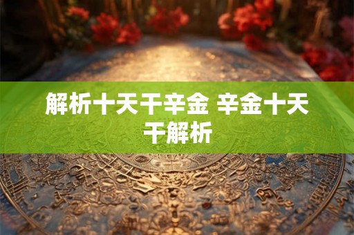 解析十天干辛金 辛金十天干解析