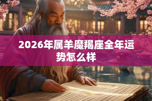 2026年属羊魔羯座全年运势怎么样 2026年属羊魔羯座全年运势怎么样