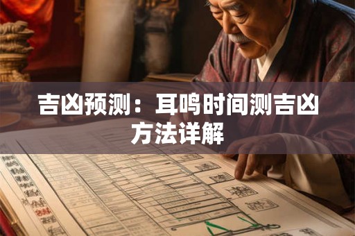 吉凶预测:耳鸣时间测吉凶方法详解 吉凶预测:耳鸣时间测吉凶方法详解