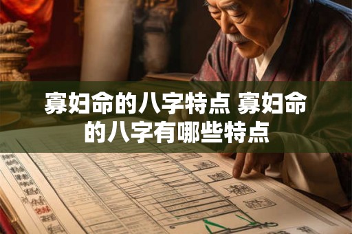 寡妇命的八字特点 寡妇命的八字有哪些特点 寡妇命的八字特点 寡妇命的八字有哪些特点