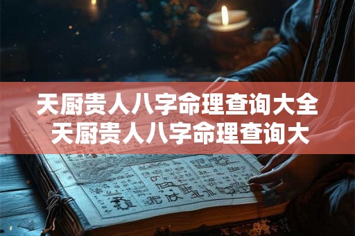 天厨贵人八字命理查询大全 天厨贵人八字命理查询大全详解 天厨贵人八字命理查询大全 天厨贵人八字命理查询大全详解