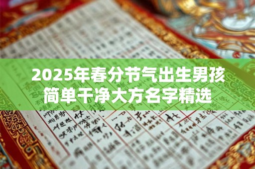 2025年春分节气出生男孩简单干净大方名字精选 2025年春分节气出生男孩简单干净大方名字精选