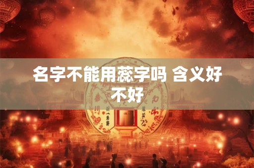 名字不能用蕊字吗 含义好不好
