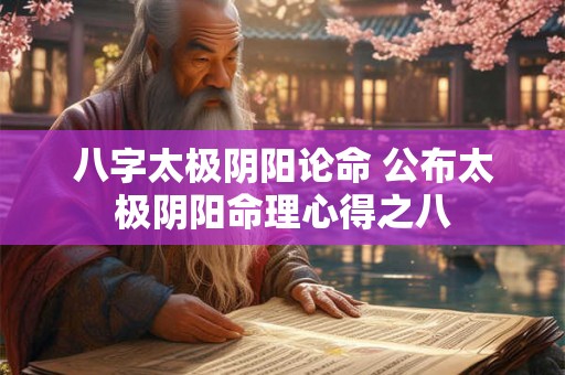 八字太极阴阳论命 公布太极阴阳命理心得之八 八字太极阴阳论命 公布太极阴阳命理心得之八